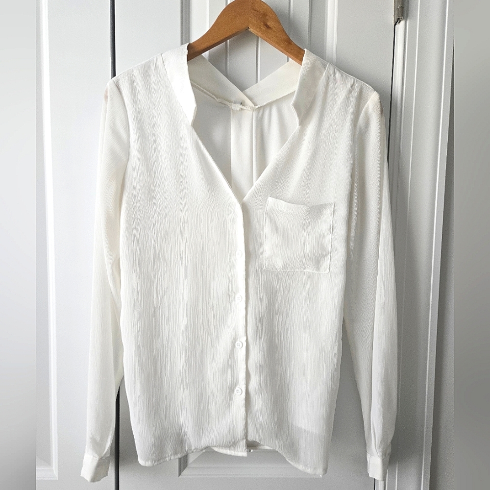 Sheer White Women's Blouse